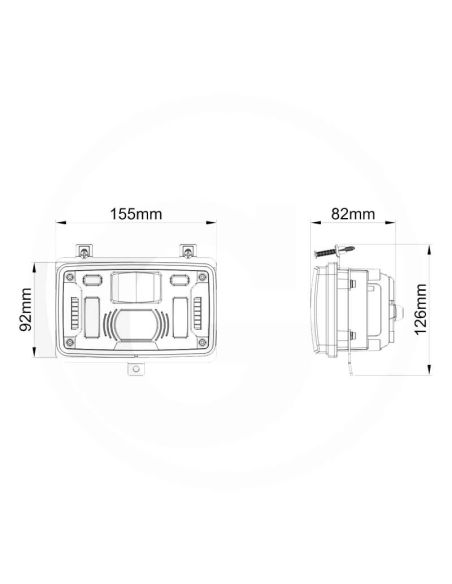 Medidas Empotrable para Deutz-Fahr y Lamborghini 12/24V, Luz Cortas, Largas y Posición, IP69K
