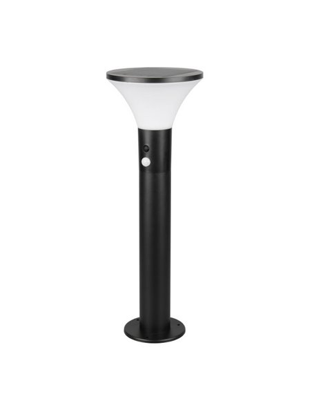 Baliza LED solar GORDA 50cm sensor de movimiento y crepuscular, batería recargable 3,5W 500lm 4000k IP44 
