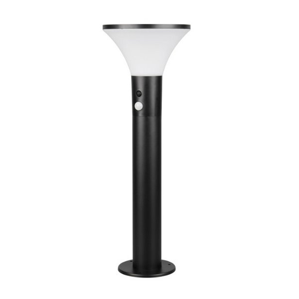 Baliza LED solar GORDA 50cm sensor de movimiento y crepuscular, batería recargable 3,5W 500lm 4000k IP44 