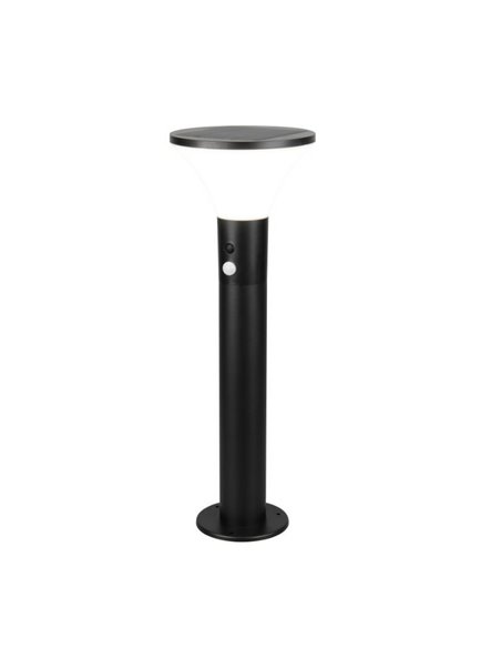 Baliza LED solar GORDA 50cm sensor de movimiento y crepuscular, batería recargable 3,5W 500lm 4000k IP44 