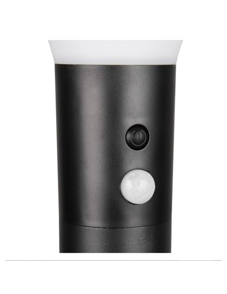 Baliza LED solar GORDA 50cm sensor de movimiento y crepuscular, batería recargable 3,5W 500lm 4000k IP44 