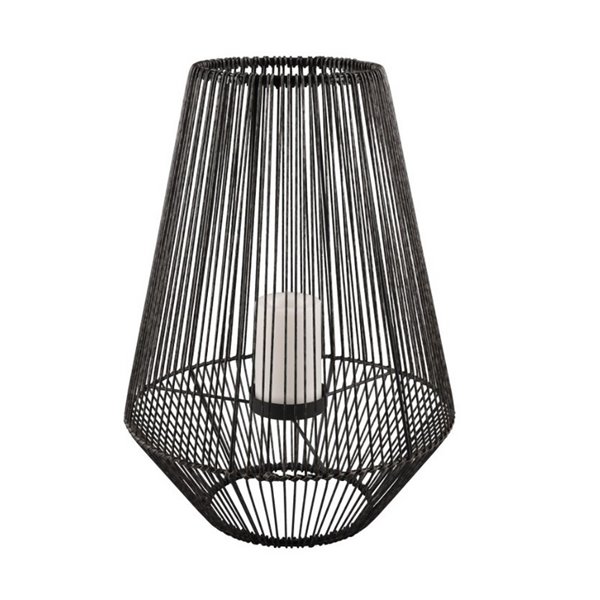 Lámpara LED sobremesa solar para exterior 51cm MINEROS luz efecto llama, sensor oscuridad IP44