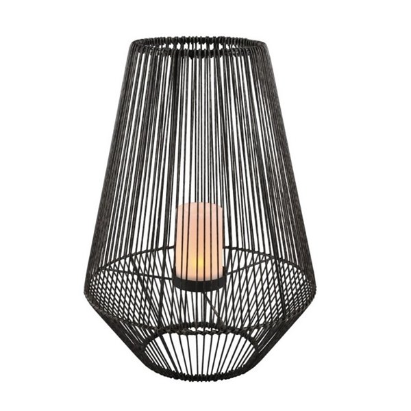 Lámpara LED sobremesa solar para exterior 51cm MINEROS luz efecto llama, sensor oscuridad IP44