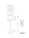 Lámpara de sobremesa LED VIDAL, recargable y regulable 1,5W 150lm, 3000K IP44