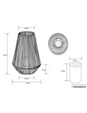Lámpara LED sobremesa solar para exterior 51cm MINEROS luz efecto llama, sensor oscuridad IP44