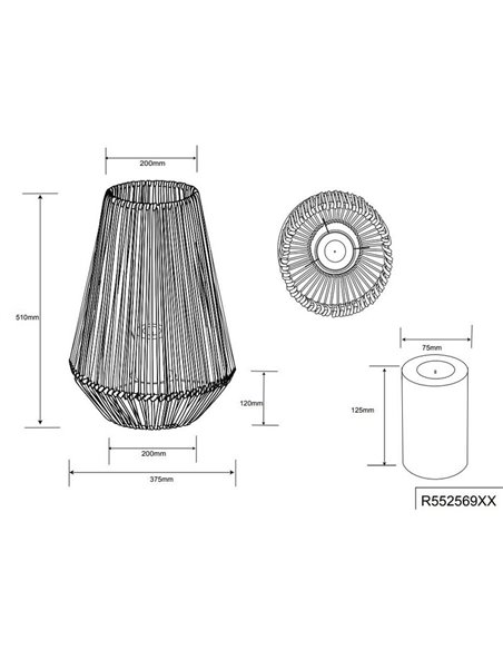 Lámpara LED sobremesa solar para exterior 51cm MINEROS luz efecto llama, sensor oscuridad IP44