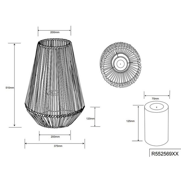 Lámpara LED sobremesa solar para exterior 51cm MINEROS luz efecto llama, sensor oscuridad IP44