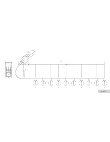 Guirnalda de luces para exterior MOOD 10 bombillas incl. 10x E12, 0,5W 10x 30lm, 2700K IP44