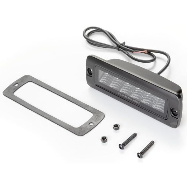 Barra LED rectangular empotrabale de trabajo Black Magic Cube 6,2" 12V/24V 2.000Lm 30W 1 Unds. con cable Hella 1FB 358 176-221