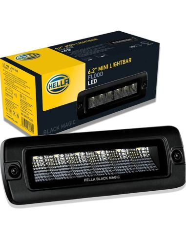 Barra LED rectangular empotrabale de trabajo Black Magic Cube 6,2" 12V/24V 2.000Lm 30W 1 Unds. con cable Hella 1FB 358 176-221