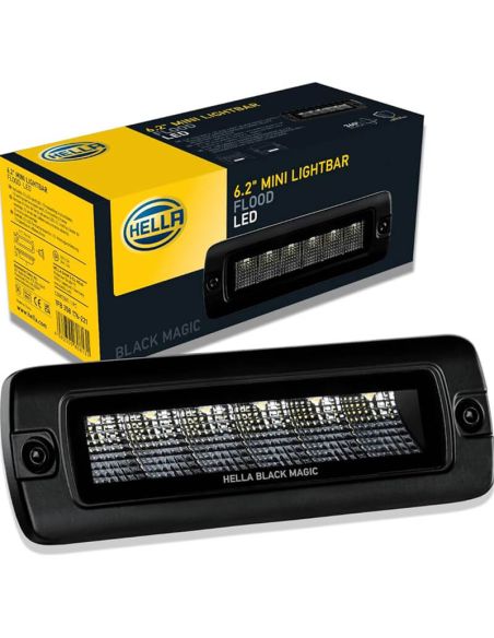 Barra LED rectangular empotrabale de trabajo Black Magic Cube 6,2" 12V/24V 2.000Lm 30W 1 Unds. con cable Hella 1FB 358 176-221