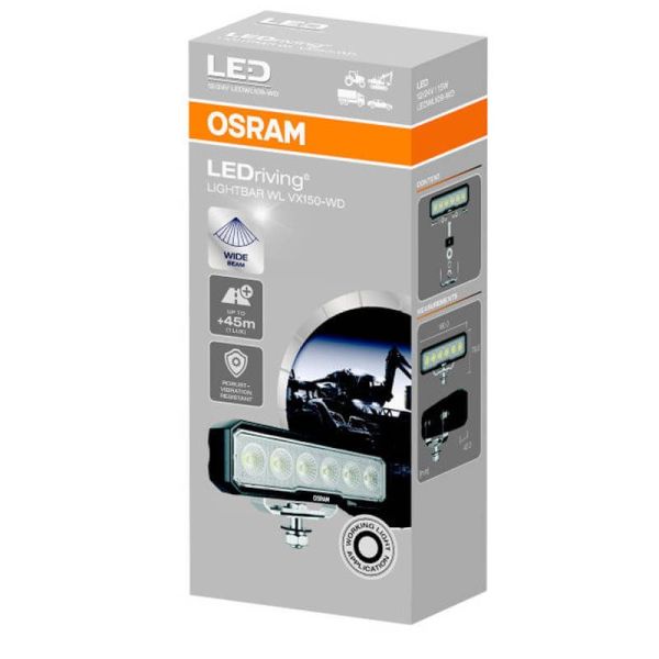 Barra LED rectangular 1.500Lm 15W 12V 24V ECE R10 VX150-WD LEDWL109-WD 4062172355209 Osram