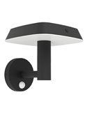 Aplique solar LED con sensor de movimiento DREOLI, extrerior 8,5W 3000K, IP44