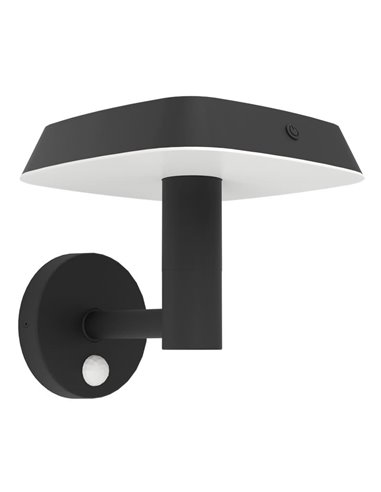 Aplique solar LED con sensor de movimiento DREOLI, extrerior 8,5W 3000K, IP44
