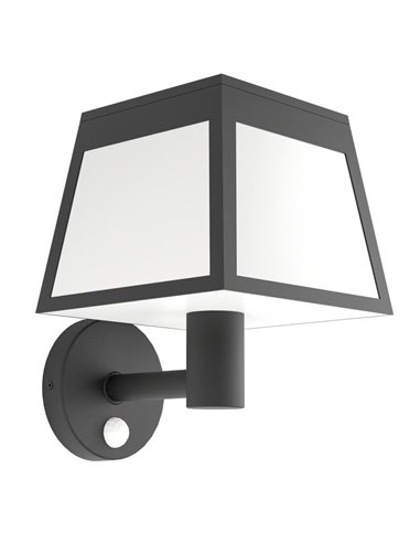 Aplique de pared solar LED cilíndrico con sensor de movimiento ALTILIA, 7W 800LM 3000K, IP44