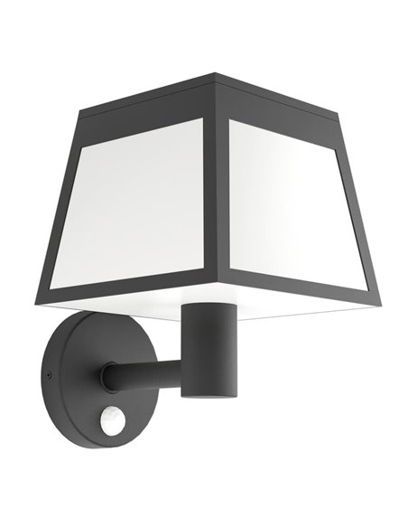 Aplique de pared solar LED cilíndrico con sensor de movimiento ALTILIA, 7W 800LM 3000K, IP44