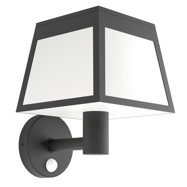 Aplique de pared solar LED cilíndrico con sensor de movimiento ALTILIA, 7W 800LM 3000K, IP44