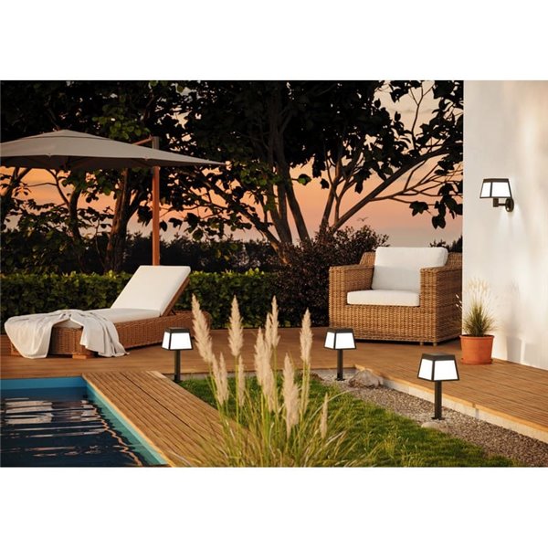 Aplique de pared solar LED cilíndrico con sensor de movimiento ALTILIA, 7W 800LM 3000K, IP44
