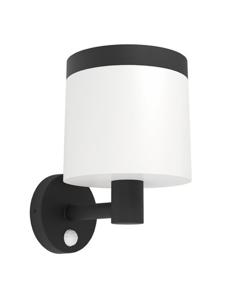 Aplique solar LED cilíndrico con sensor de movimiento PANTETE, 7,5W 790LM 3000K, IP44