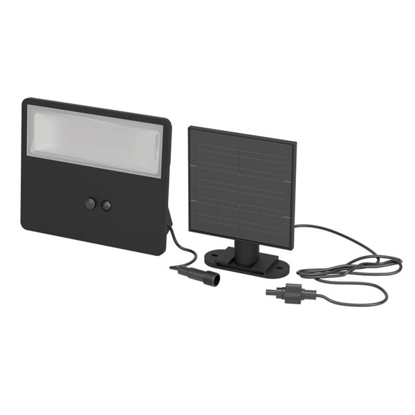 Aplique LED con panel solar y sensor 860Lm PANETTIERI, negro 6,7W 4000K, IP44