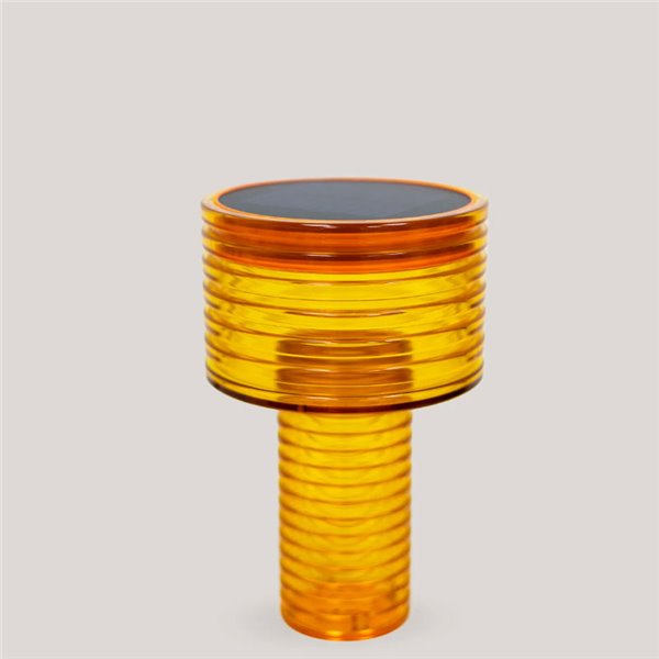 Lámpara de sobremesa LED AMBAR SOLAR, luz cálida, 2 intensidades con batería recargable y panel solar - exterior/interior