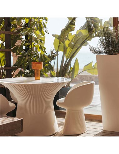 Candeeiro de mesa LED AMBER SOLAR, luz quente, 2 intensidades com bateria recarregável e painel solar - exterior/interior