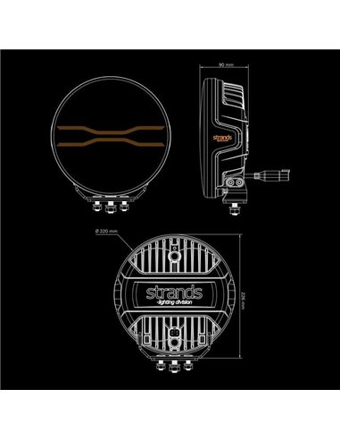 Farol de LED DRAGON DRIVE 9" FOR9T, Branco e Âmbar, 6500K, 9300Lm, Alcance de 586m, IP67