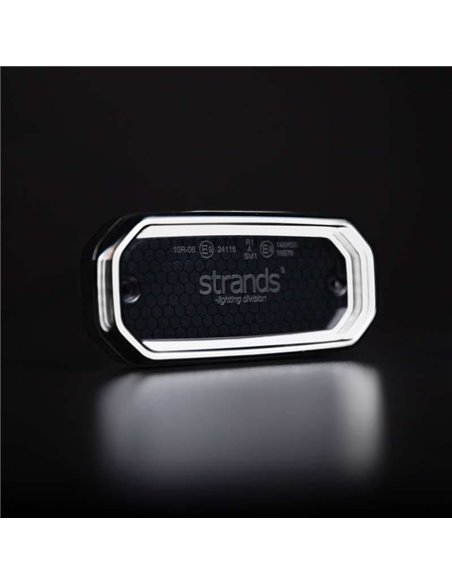 Luz de posição LED branca FOR9T SCALE, design linear inovador, 3,5 W, 6000 K, cabo, 116,5 x 54 x 22 mm