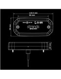 Luz lateral LED ámbar FOR9T SCALE, diseño lineal innovador, 3,5W, 6000K, cable, 116,5x54x22 mm