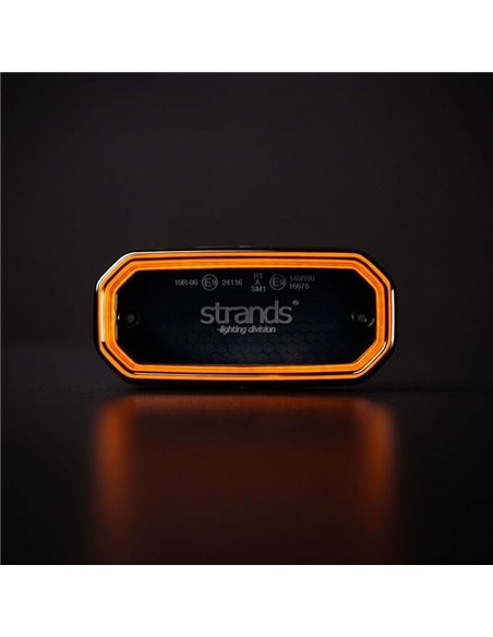 Luz lateral LED âmbar FOR9T SCALE, design linear inovador, 3,5 W, 6000 K, cabo, 116,5 x 54 x 22 mm