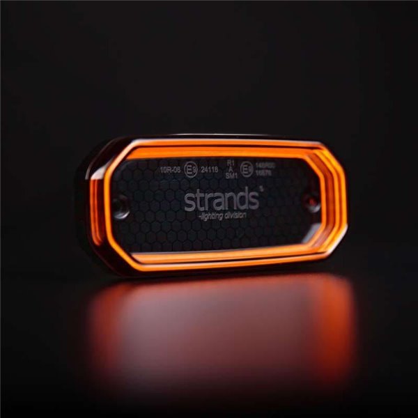 Feu latéral LED ambre FOR9T SCALE, design linéaire innovant, 3,5 W, 6 000 K, câble, 116,5 x 54 x 22 mm