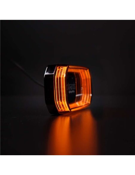 Luz lateral LED âmbar FOR9T SCALE, design linear inovador, 3,5 W, 6000 K, cabo, 116,5 x 54 x 22 mm