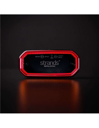 Luz trasera LED rojo FOR9T SCALE, diseño lineal innovador, 3,5W, 6000K, cable, 116,5x54x22 mm