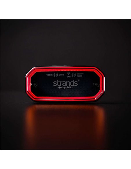 Luz trasera LED rojo FOR9T SCALE, diseño lineal innovador, 3,5W, 6000K, cable, 116,5x54x22 mm