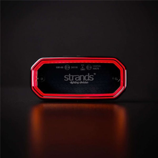 Luz traseira LED vermelha FOR9T SCALE, design linear inovador, 3,5 W, 6000 K, cabo, 116,5 x 54 x 22 mm