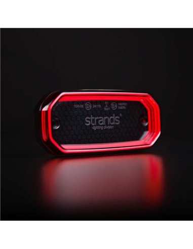 Luz trasera LED rojo FOR9T SCALE, diseño lineal innovador, 3,5W, 6000K, cable, 116,5x54x22 mm