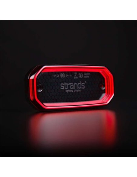 Luz trasera LED rojo FOR9T SCALE, diseño lineal innovador, 3,5W, 6000K, cable, 116,5x54x22 mm
