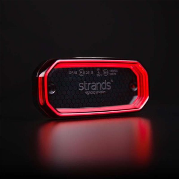 Luz trasera LED rojo FOR9T SCALE, diseño lineal innovador, 3,5W, 6000K, cable, 116,5x54x22 mm