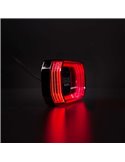 Luz trasera LED rojo FOR9T SCALE, diseño lineal innovador, 3,5W, 6000K, cable, 116,5x54x22 mm