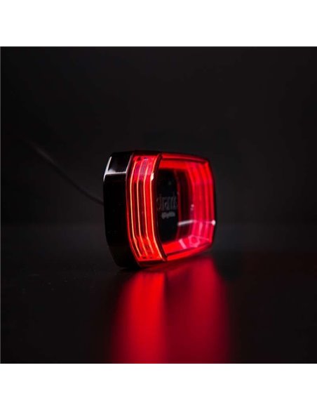 Luz trasera LED rojo FOR9T SCALE, diseño lineal innovador, 3,5W, 6000K, cable, 116,5x54x22 mm