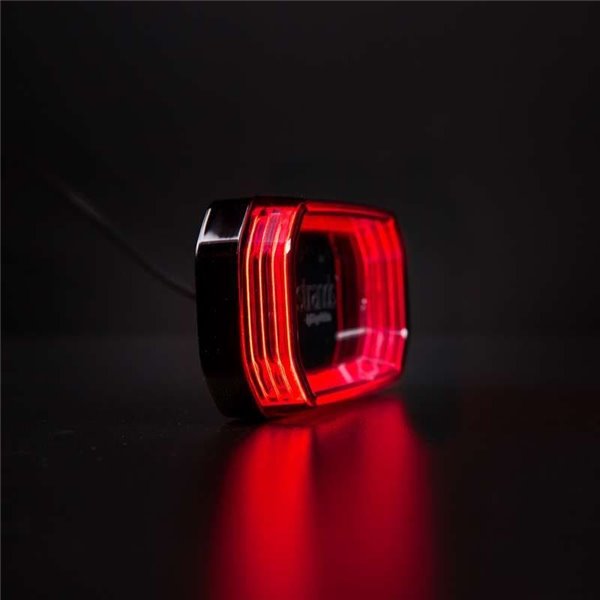 Luz trasera LED rojo FOR9T SCALE, diseño lineal innovador, 3,5W, 6000K, cable, 116,5x54x22 mm