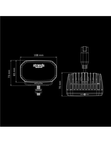 Luz de trabalho LED antirreflexo FOR9T de 31 W, 1400 lm, 6500 K, alcance de 48 m, IP69K