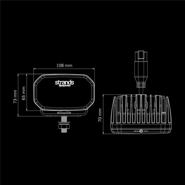 Luz de trabalho LED antirreflexo FOR9T de 31 W, 1400 lm, 6500 K, alcance de 48 m, IP69K