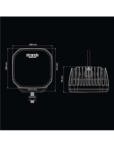 Luz LED de trabajo antideslumbrante 78W FOR9T NO-GLARE, 3220Lm, 6500K, alcance 65m, IP69K