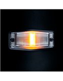 Luz LED de posición blanca y ámbar con luz de advertencia plata IZE LED DOUBLE BURNER, 8,5W, IP69K