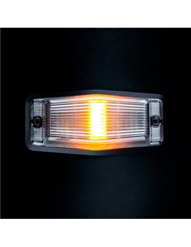 Luz LED de posición blanca y ámbar con luz de advertencia plata IZE LED DOUBLE BURNER, 8,5W, IP69K