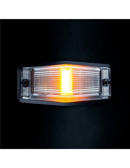 Luz LED de posición blanca y ámbar con luz de advertencia plata IZE LED DOUBLE BURNER, 8,5W, IP69K