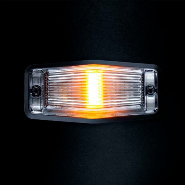 Luz LED de posición blanca y ámbar con luz de advertencia plata IZE LED DOUBLE BURNER, 8,5W, IP69K