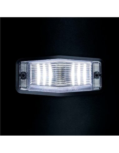 Luz LED de posición blanca y ámbar con luz de advertencia plata IZE LED DOUBLE BURNER, 8,5W, IP69K
