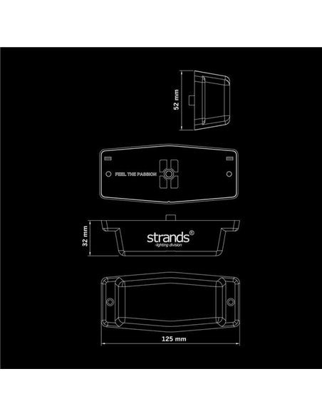 Luz LED de posición blanca y ámbar con luz de advertencia plata IZE LED DOUBLE BURNER, 8,5W, IP69K
